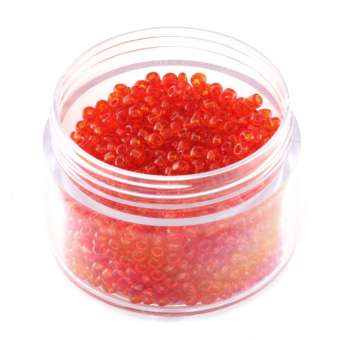 Rocailles, 20g, rund, 2mm, rot transparent rot