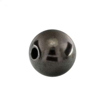 Perle, 8mm, rund, dunkel grau metallic 