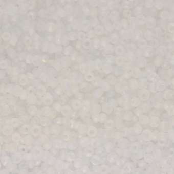 Rocailles, 50g, rund, 2mm (11/0), weiß transparent frost weiß transparent frost
