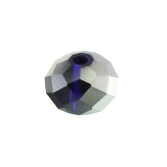 Glasschliffperle, briolette, 8X6mm, royalblau (silber) royalblau (silber)