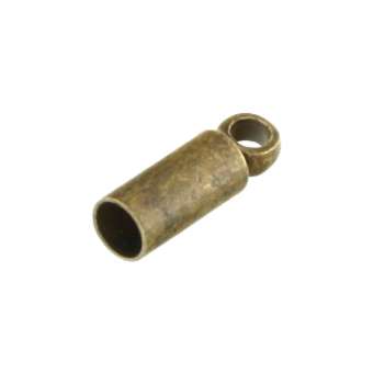 Endkappe, 2,8X9mm, Loch-Ø 2,2mm, Zylinder, bronzefarben bronzefarben