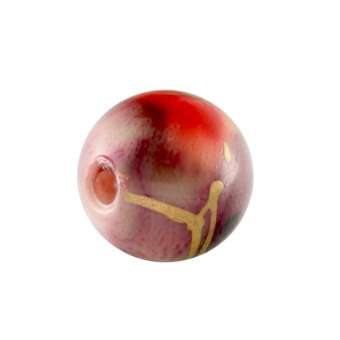 Perle in Wachsoptik, 8mm, rund, rubinrot (bunt) rubinrot