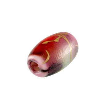 Perle in Wachsoptik, 9X5mm, oval, rubinrot (bunt) rubinrot