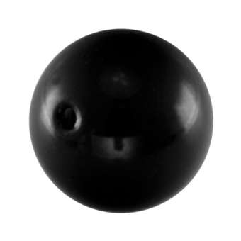 Wachsperle, 12mm, rund, schwarz 
