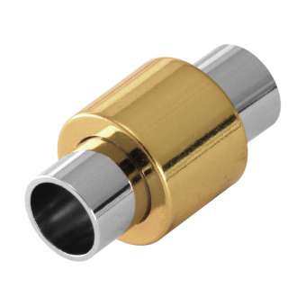 Magnetverschluss, 20X11mm, Loch-Ø 6mm, Metall, silber-goldfarben 