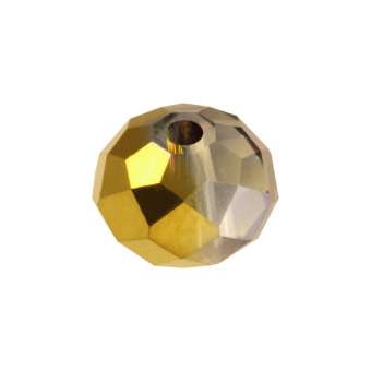 Glasschliffperle, briolette, 8X6mm, goldfarben gold
