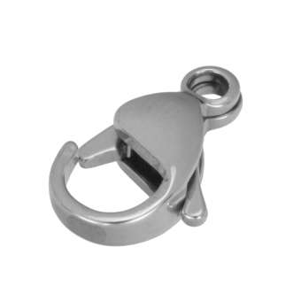 Edelstahl Schmuckkarabiner, 12mm, silberfarben 12mm, silberfarben