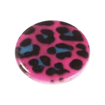 Perlmuttscheibe mit Leopardenmuster, 20 mm, pink Leopard, pink