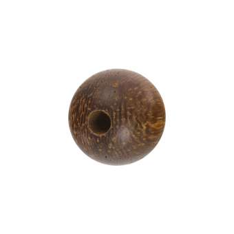 Holzperle, (5 Stück), (Robles Wood), 4mm, rund, kupferbraun Robles Wood, kupferbraun