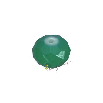 Glasschliffperle (emailliert), briolette, 6X4mm, grün grün