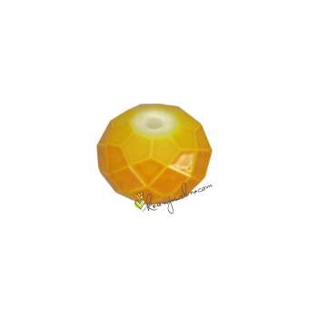 Glasschliffperle (emailliert), briolette, 6X4mm, honigfarben honigfarben