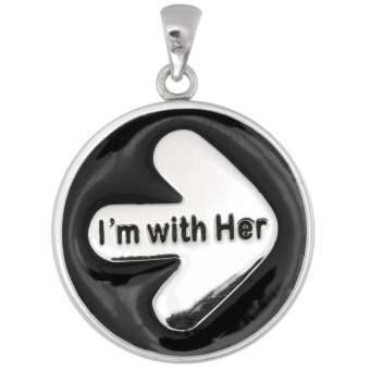 "I'm with Her"-Freundschaftsanhänger, 925 Sterling Silber, 20X20mm "I'm with Her"