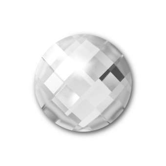 Cabochon, Ø 14 mm, Glas, rund, crystal crystal