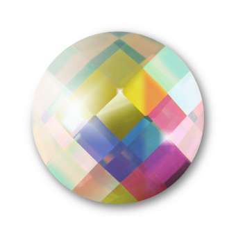 Cabochon, Ø 18 mm, Glas, rund, crystal AB crystal AB