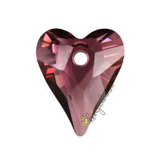 Swarovski Wild Heart Pendant (6240), 12 mm, Crystal Antique Pink (001 ANTP) 001 ANTP Crystal Antique Pink