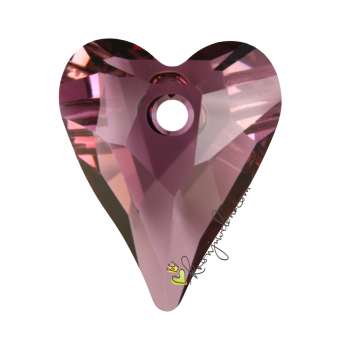 Swarovski Wild Heart Pendant (6240), 17 mm, Crystal Antique Pink (001 ANTP) 001 ANTP Crystal Antique Pink