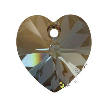 Swarovski XILION Heart Pendant (6228), 14,4 mm, Crystal Bronze Shade (001 BRSH) 001 BRSH Crystal Bronze Shade