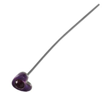 Fädelstift mit Strass, 65X5mm, dunkel violett (silberfarben) dunkel violett (silberfarben)