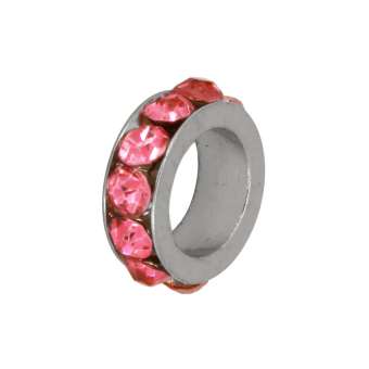 Strass-Spacer, 8X2mm, rosa 
