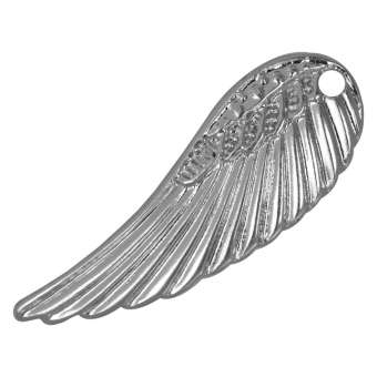 Edelstahlanhänger 'Flügel', 30 X 11 mm, silberfarben 