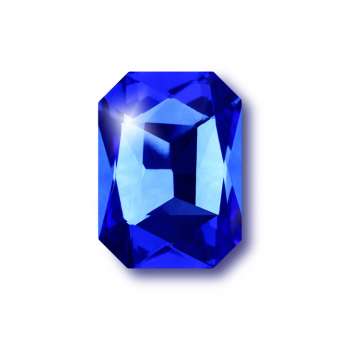 Glas Chaton, 14X10 mm, rechteckig, blau blau
