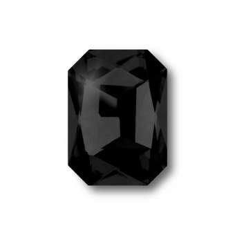 Glas Chaton, 14X10 mm, rechteckig, schwarz schwarz