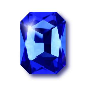 Glas Chaton, 18X13 mm, rechteckig, blau blau